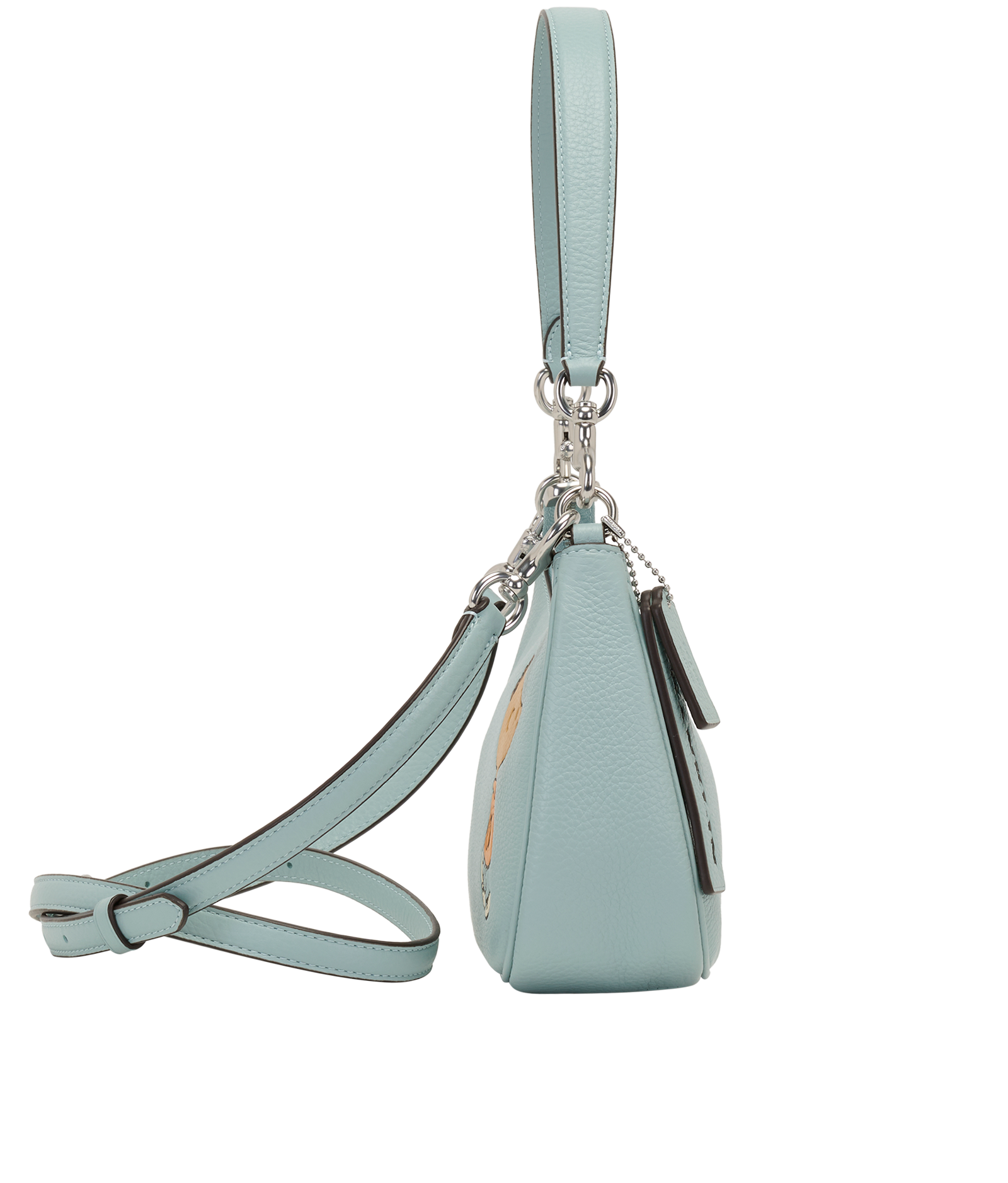 X Peanuts Teri Shoulder Bag, &pound;175, Handbags, Blue, Leather, Side view